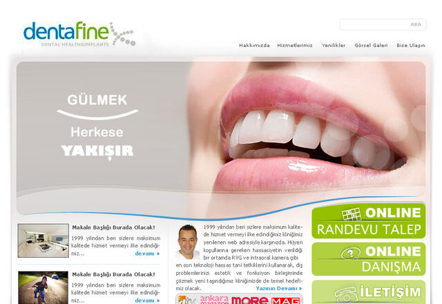Dentafine: Diş kliniği kurumsal site