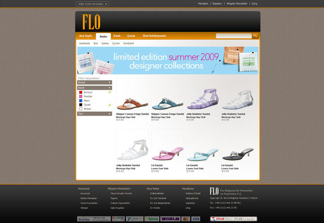 Flo: Online store, summer 2009 collection
